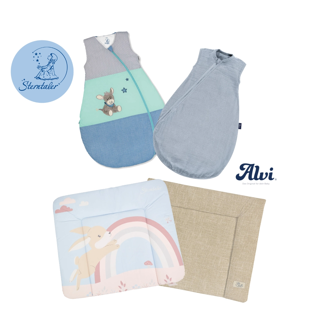 Aktuelles Angebot: Wickelauflagen & Schlafsäcke